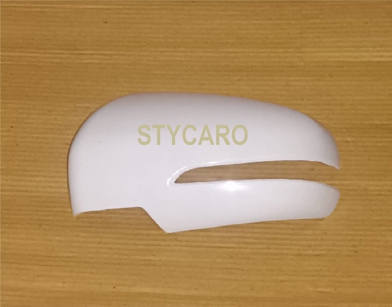 STYCARO Side view Mirror Cover/Cap (Indicator Cut Type) for Maruti Suzuki Ertiga 2ND GEN Type 2/ XL6 2018-2025 Year Model- White (LEFT PASSENGER SIDE) - Image 1