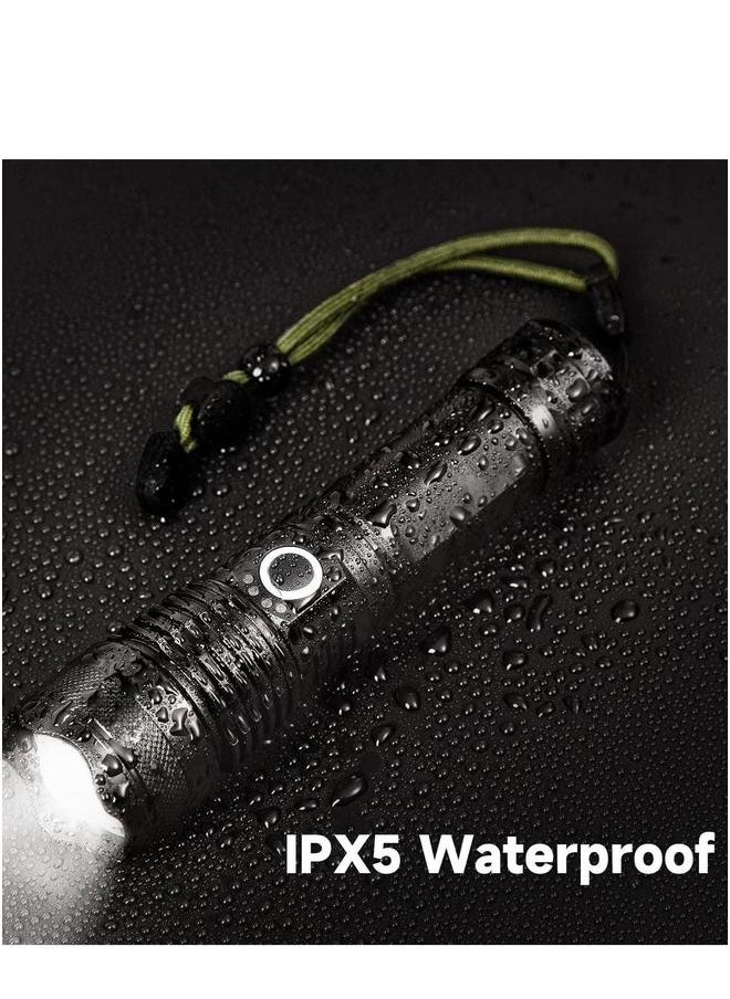 HOMESTAR Rechargeable LED Flashlights, Super Bright Zoomable Flashlight with 5 Modes, Adjustable High Lumens IP53 Waterproof Torch Light, Handheld Light 26650 Battery Camping Outdoor Emergency  - Image 4