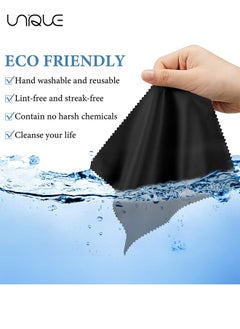Unique 20 Pieces Microfiber Cleaning Cloths 14*17CM Screen Cleaning Cloths for Smart Phones Laptops Tablets Lens LCD Monitor TV Camera Eyeglasses Optical Cleaning Cloths (Black+Gray)  - Image 3