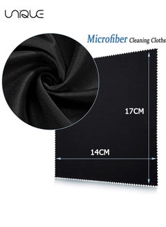 Unique 20 Pieces Microfiber Cleaning Cloths 14*17CM Screen Cleaning Cloths for Smart Phones Laptops Tablets Lens LCD Monitor TV Camera Eyeglasses Optical Cleaning Cloths (Black+Gray)  - Image 2