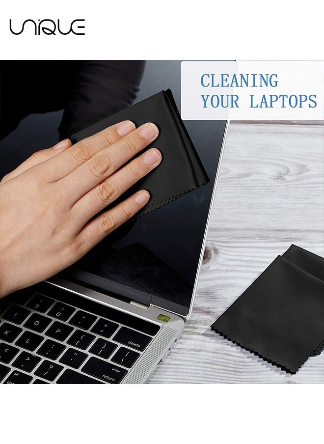 20 Pieces Microfiber Cleaning Cloths 14*17CM Screen Cleaning Cloths for Smart Phones Laptops Tablets Lens LCD Monitor TV Camera Eyeglasses Optical Cleaning Cloths (Black+Gray)