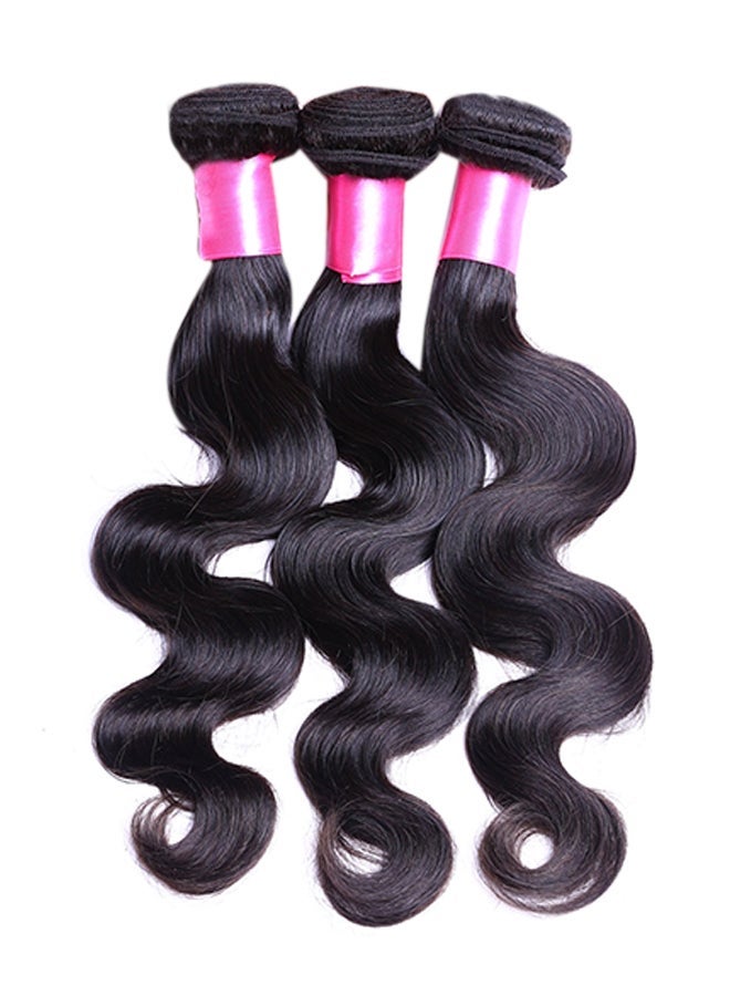 NIBEMINENT Pack Of 3 Brazilian Virgin Human Hair Extensions Black 30inch - Image 1