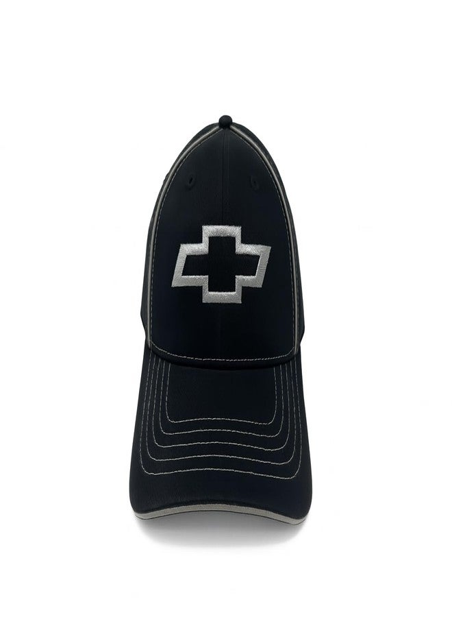 SR1 Performance Chevrolet Bowtie Logo Performance Black Hat - Chevy Twill Cap w/Adjustable Closure - Image 2
