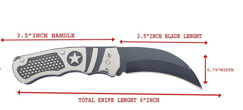 Shruthi Star Shield + Star Curve Carbon Steel Foldable Knife (Manual) For Kitchen, Home, Travel, and Office Tool Carbon Steel pack of 2 - Image 4
