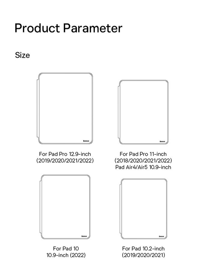 Baseus Minimalist Series Magnetic Protective Case/Stand For Pad Pro 12.9-Inch (2019/2020/2021/2022) Black - Image 5