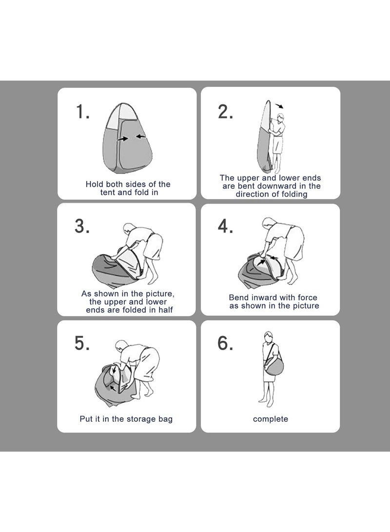 راكسوم خيمة تغيير الحفاضات للاستحمام، مرحاض تخييم خارجي محمول، مأوى خصوصية للغرفة المنبثقة، خيمة خصوصية خارجية مع حقيبة حمل، غرفة تغيير الحفاضات للنساء والرجال (أزرق) - Image 4