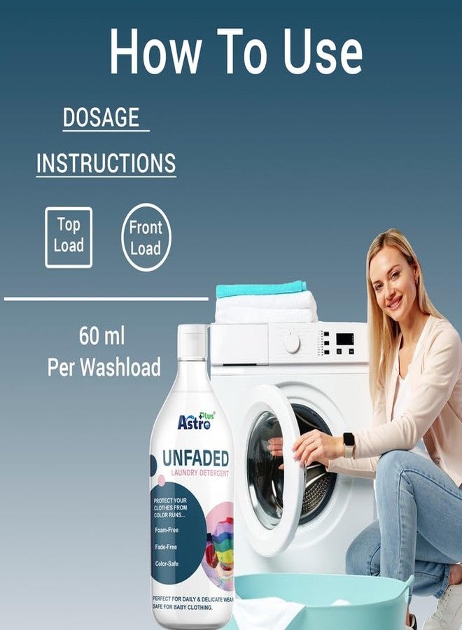 ASTRO PLUS + Unfaded Laundry Detergent Liquid 500ML | Hypoallergenic, Ecofriendly, Biodegradable, Gentle Fabric Wash |Natural Formula for Tough Stain Removal & Fabric Care - Image 4