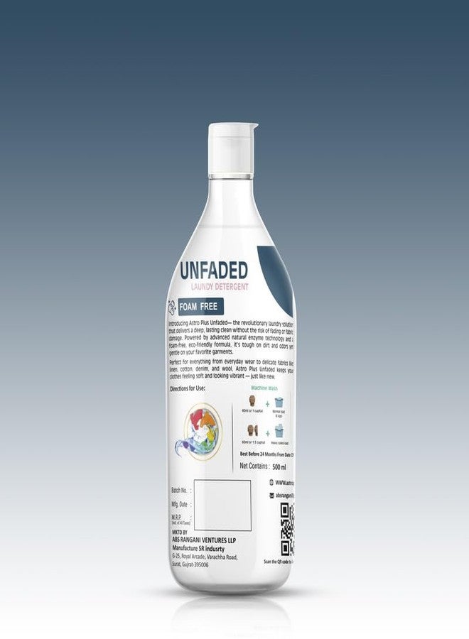 ASTRO PLUS + Unfaded Laundry Detergent Liquid 500ML | Hypoallergenic, Ecofriendly, Biodegradable, Gentle Fabric Wash |Natural Formula for Tough Stain Removal & Fabric Care - Image 2