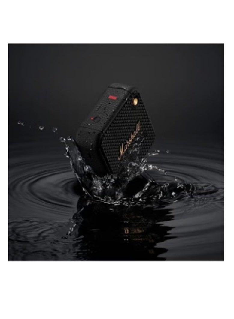 Marshal Willen Bluetooth Speaker, Wireless, 15+ Hours Playtime, Water-Resistent, Quick Charge, Stackable - Brass And Black - Image 5