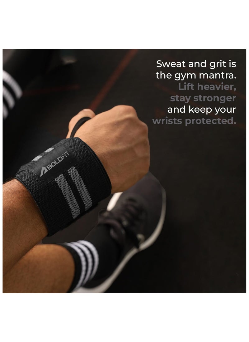BOLDFIT Gym Hand Grip Wrist Supporter Band with Thumb Loop Straps For Men and Women  - Image 2