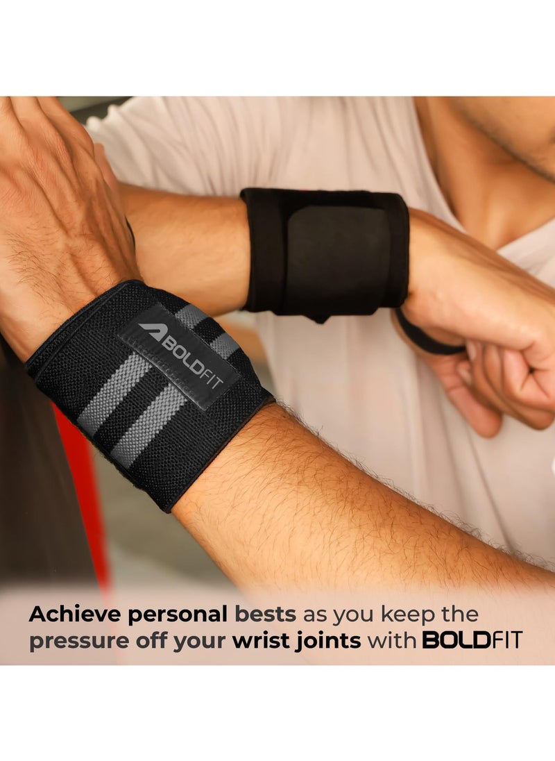 BOLDFIT Gym Hand Grip Wrist Supporter Band with Thumb Loop Straps For Men and Women  - Image 4