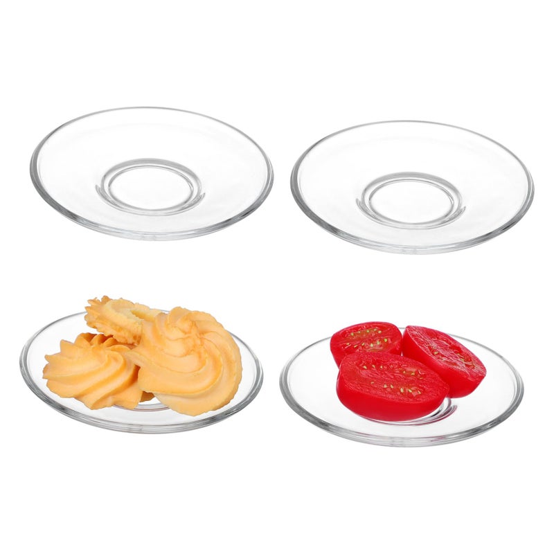 GOOHOCHY GOOHOCHY 4pcs Saucers Plates Decorative Snack Dishes Saucers Tea Cups Cookies Fruits Desserts  - Image 1