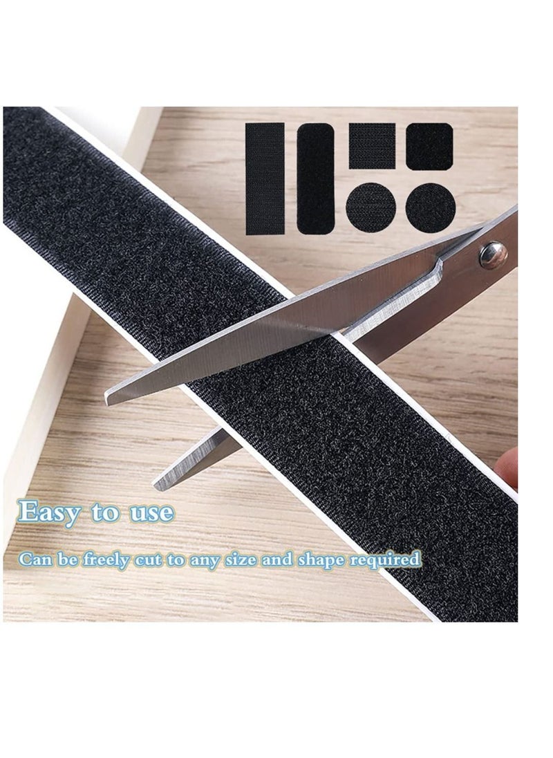 Y&D Self-Adhesive Hook and Loop Strips Tape Roll, Black Heavy Double Sided Sticky Duty Industrial Strength Fastener Interlocking for Household Kitchen School Office, Set of 2  - Image 2