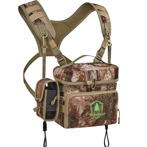 Wild Cedar Binocular Harness Chest Pack with Rangefinder Pouch Bino Harness with Rain Cover for Hunting - Image 1