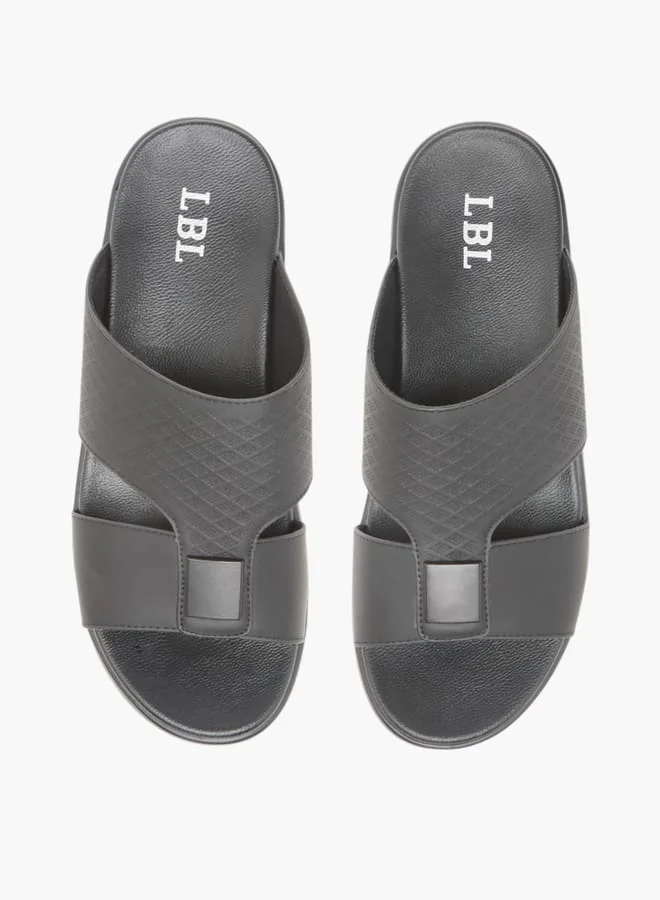 ال بي ال من شو اكسبرس صنادل رجالية انزلاقية بنقوش