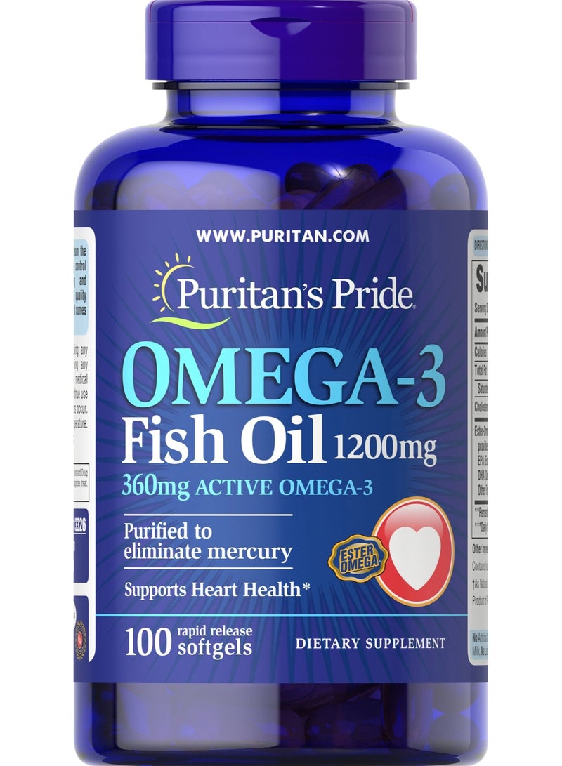 بوريتانز برايد 100 كبسوله جيلاتينية أوميغا 3 زيت السمك 1200 ملجم