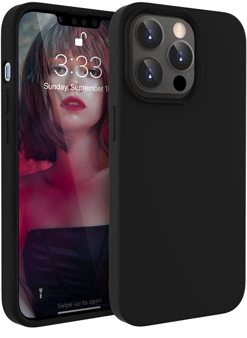 Compatible with iPhone 14 Pro Max Case, Liquid Silicone Shockproof Protective Case with Soft Microfiber Lining for iPhone 14 Pro Max Black - Image 1