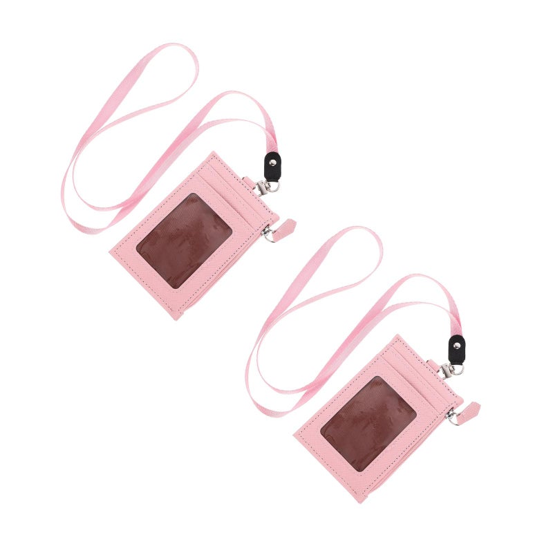 2pcs Heart Pattern Holder Portable Glitter Multiple ID Slot Bag Storage Bag with Hanging Strap for Women Girls ( ) - Image 3