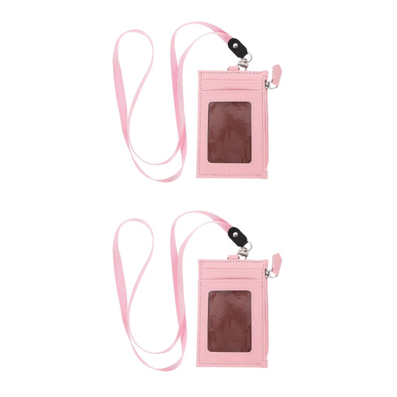2pcs Heart Pattern Holder Portable Glitter Multiple ID Slot Bag Storage Bag with Hanging Strap for Women Girls ( ) - Image 5