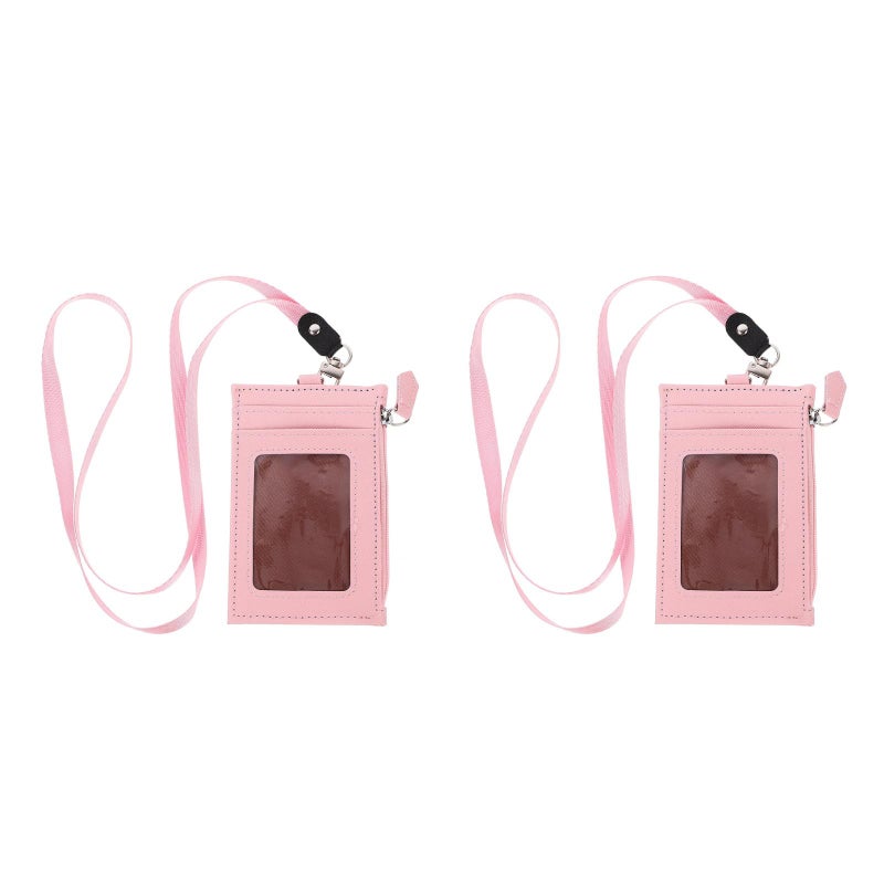 2pcs Heart Pattern Holder Portable Glitter Multiple ID Slot Bag Storage Bag with Hanging Strap for Women Girls ( ) - Image 4