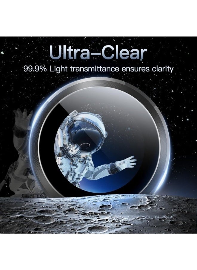wexon - Camera Lens Protector for Samsung Galaxy S24 Ultra  Single Ring Cover 9H Tempered Glass HD - Black - Image 1