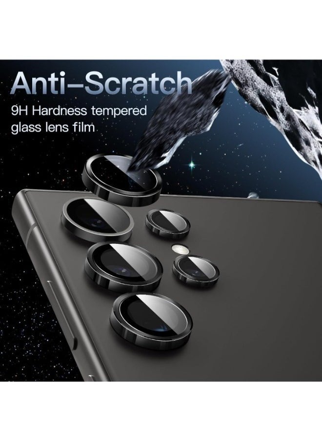 wexon - Camera Lens Protector for Samsung Galaxy S24 Ultra  Single Ring Cover 9H Tempered Glass HD - Black - Image 1