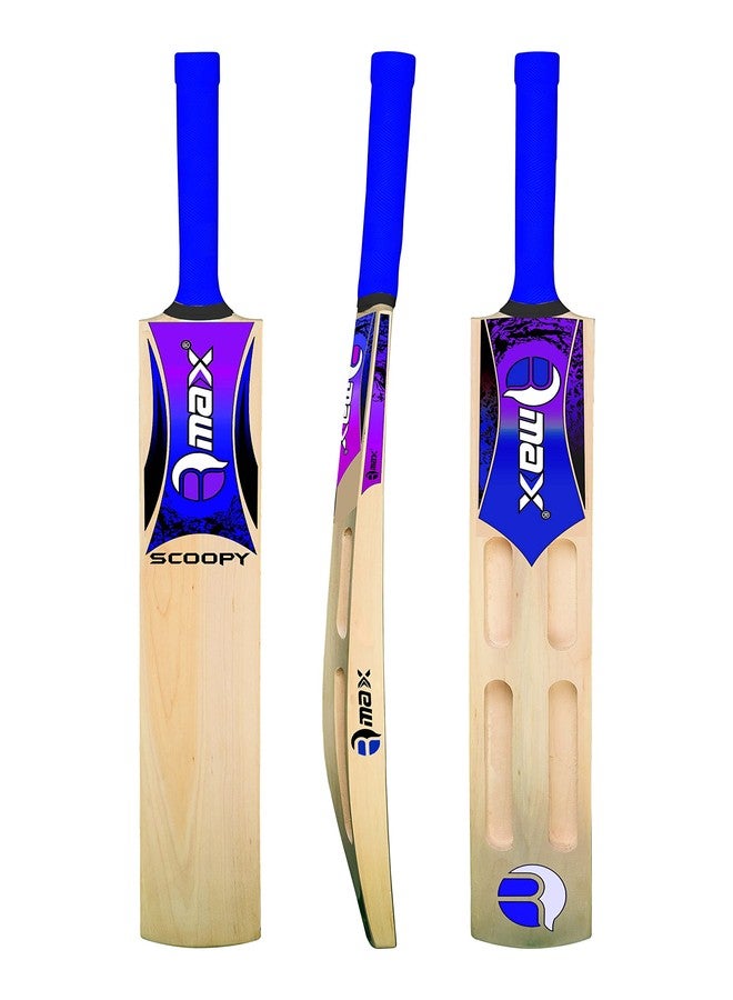 RMAX R-Max Tennis Ball Kashmir Willow Cricket Bat with Scoop Design, Kashmir Willow, Light Weight, Tennis & Rubber Ball, Bat Cover (Blue) - Image 2