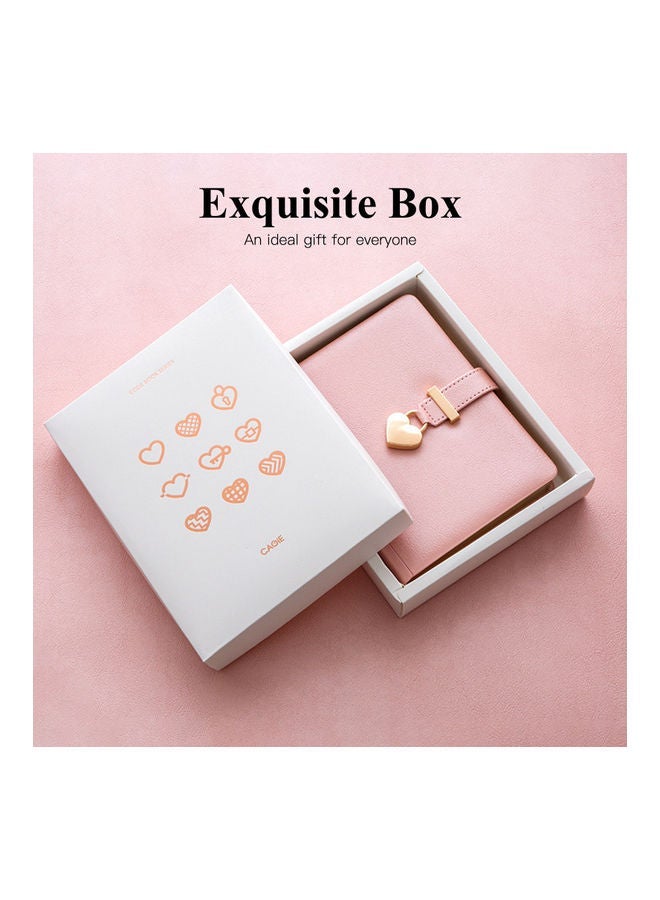 NIBEMINENT Heart Shaped Lock Diary Pink - Image 4