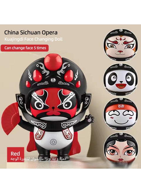 Sichuan Opera Face Changing Figurine 5 Facial  for Home Office Decoration Car Dashboard Shelf Souvenir