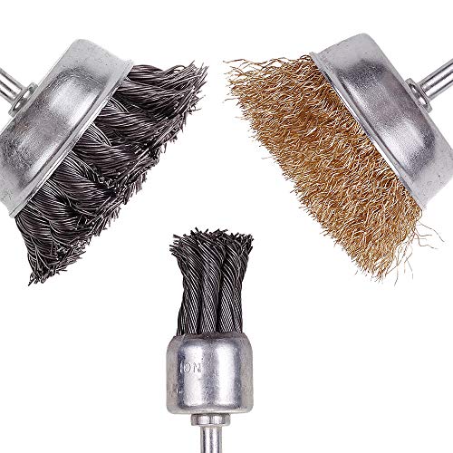 Rocaris 6 Pack Wire Wheels Brush, 3 Inch Knotted and Plated Crimped and 1-Inch Carbon Knot Wire End Brush, Cup Wire Wheels Brush Set Perfect for Removal of Rust/Corrosion/Paint - Image 2