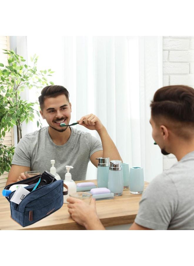 يونج شنج - رجل يغسل حقيبة تعليق عدة كبير قدرة سفر ماء نوع خيش حلق حقيبة أزرق غامق - Image 1
