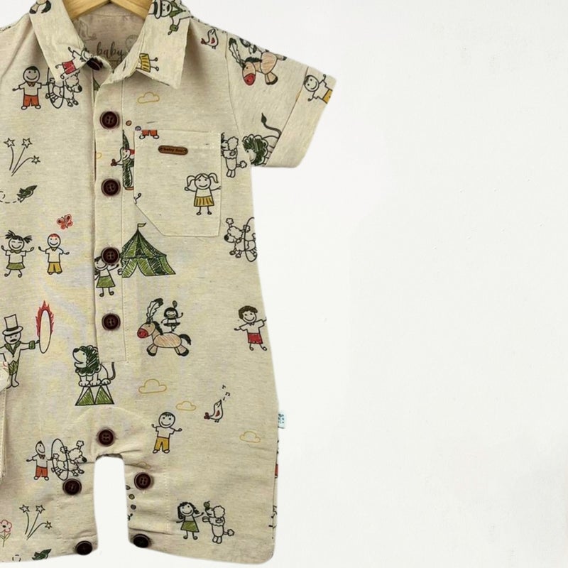 FOR MY BABY Baby Fou Tent Print Short Sleeve Jumpsuit - Image 2