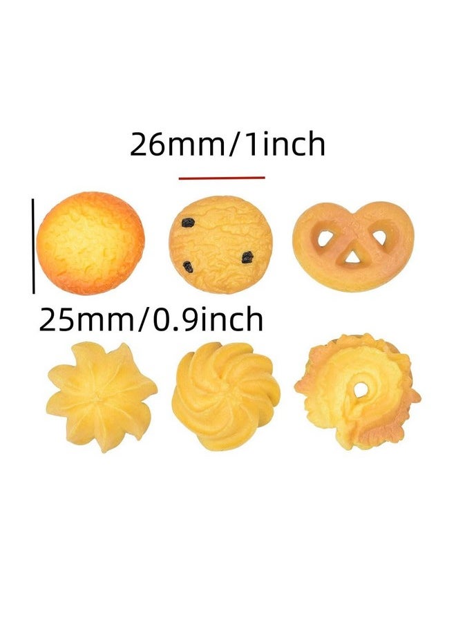 X Hot Popcorn 60Pcs Mini Fake Cookies Artificial Pastries Food Fake Biscuits Model For Diy Craft Home Kitchen Decor  - Image 2