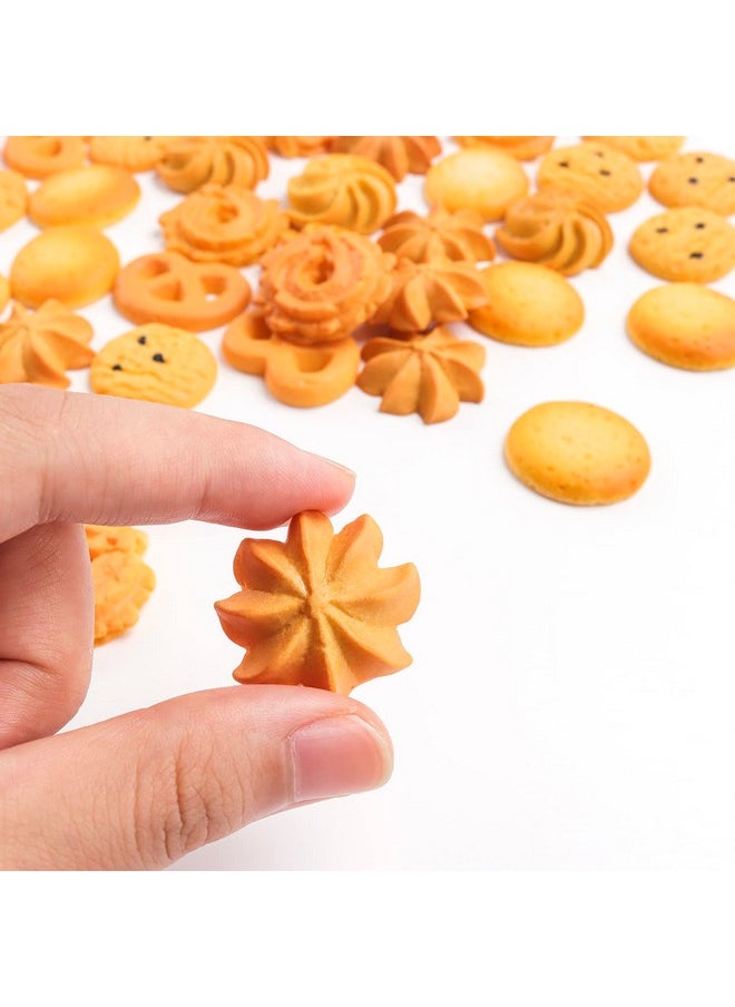X Hot Popcorn 60Pcs Mini Fake Cookies Artificial Pastries Food Fake Biscuits Model For Diy Craft Home Kitchen Decor  - Image 3