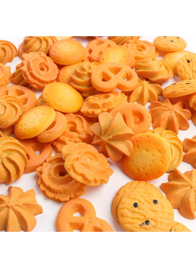 X Hot Popcorn 60Pcs Mini Fake Cookies Artificial Pastries Food Fake Biscuits Model For Diy Craft Home Kitchen Decor  - Image 4
