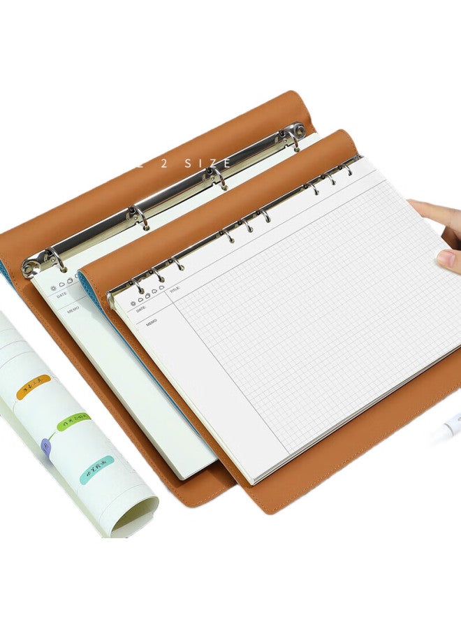 Jiaranheng 2-Pack A4 Large Size Mind Mapping Loose-Leaf Cornell Notebooks With 4-Hole Loose-Leaf Refillable Replaceable Inner Core - Image 2