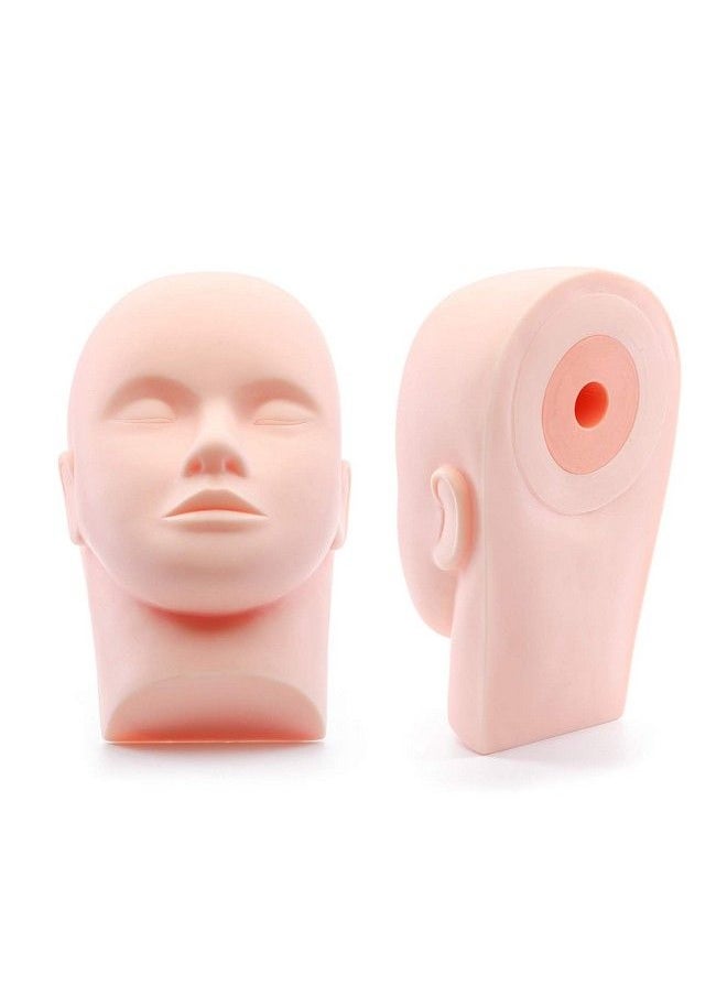 Foraineam 2Pack Practice Training Head Rubber Cosmetology Mannequin Doll Face Head For Eyelashes Makeup Massage Practice  - Image 3