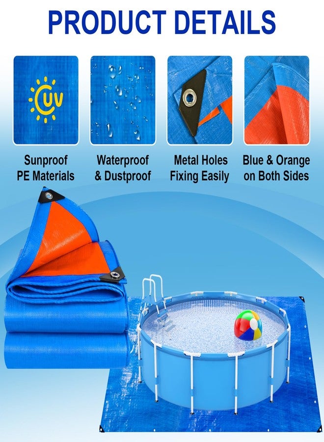 succulentlovers 17FT Double Sided Pool Liner - Square Pool Mats for Floor Pool Pads for Above Ground Pool Heavy Duty Swimming Pool Tarps Ground Cloth for Preventing Punctures & Extending Liner's Life - Image 3