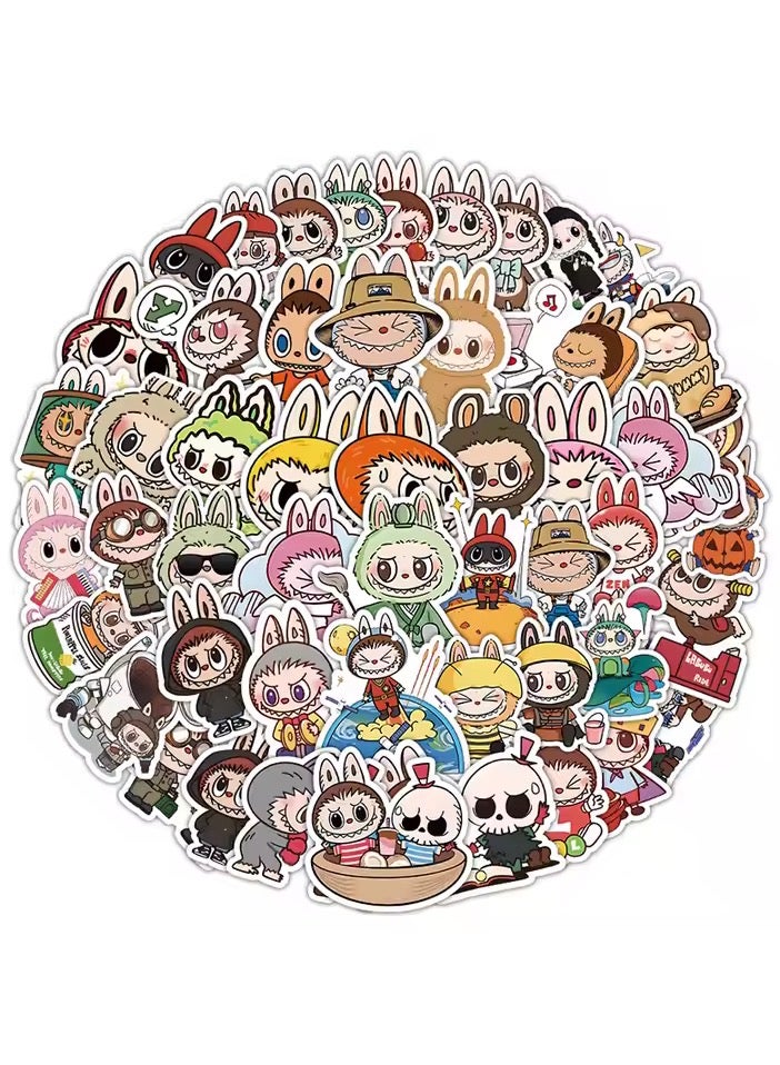 LABUBU 53 pcs Cartoon labubu Stickers for Kids,JXJMYU Cool Terror Labubu Waterproof Vinyl Decal for Teen Adult Girl Laptop Skateboard Phone Water Bottles Guitar Travel Case Bike - Image 1