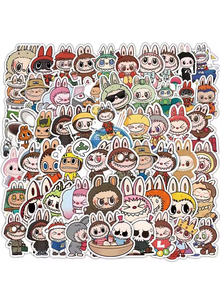LABUBU 53 pcs Cartoon labubu Stickers for Kids,JXJMYU Cool Terror Labubu Waterproof Vinyl Decal for Teen Adult Girl Laptop Skateboard Phone Water Bottles Guitar Travel Case Bike - Image 2