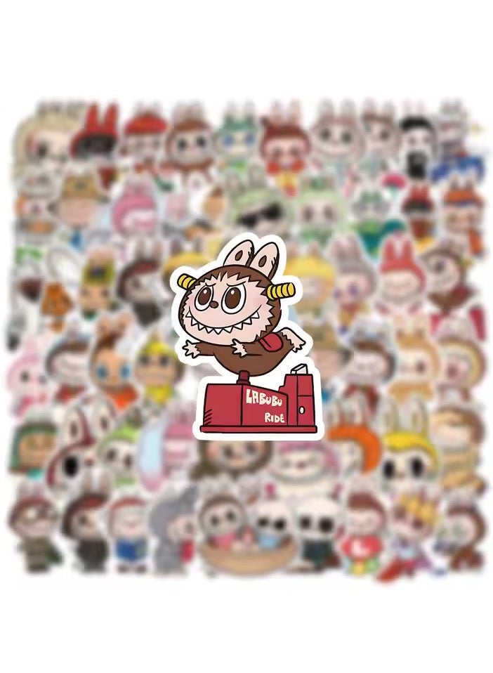 LABUBU 53 pcs Cartoon labubu Stickers for Kids,JXJMYU Cool Terror Labubu Waterproof Vinyl Decal for Teen Adult Girl Laptop Skateboard Phone Water Bottles Guitar Travel Case Bike - Image 3