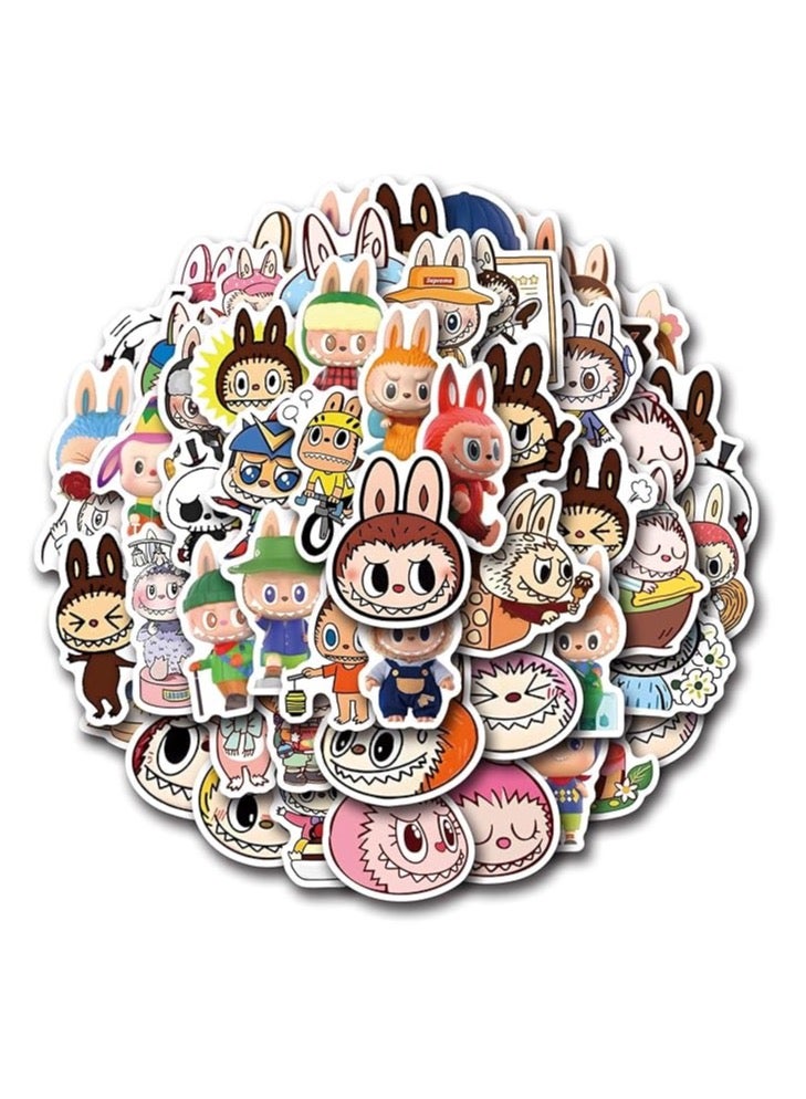 LABUBU 53 pcs Cartoon labubu Stickers for Kids,JXJMYU Cool Terror Labubu Waterproof Vinyl Decal for Teen Adult Girl Laptop Skateboard Phone Water Bottles Guitar Travel Case Bike - Image 5