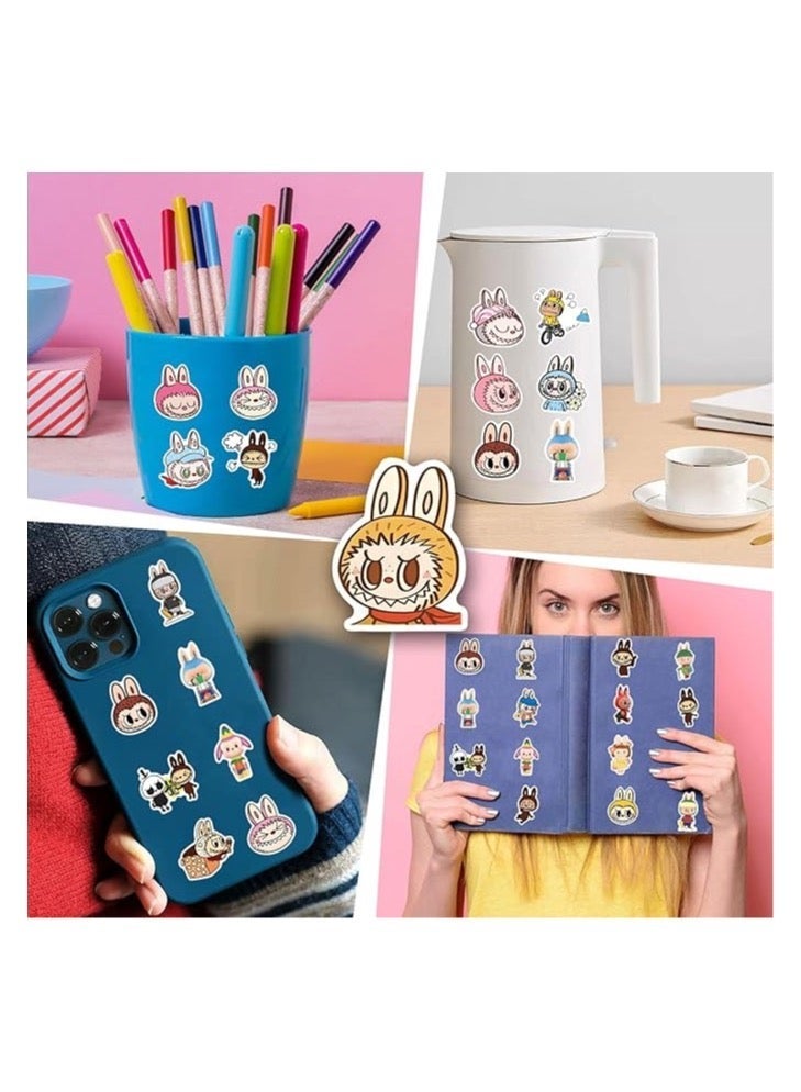 LABUBU Cartoon Labubu Stickers for Kids and Adults - 53 Pcs Waterproof Vinyl Decals for Laptop, Skateboard, Phone, Water Bottles, and More - Image 1