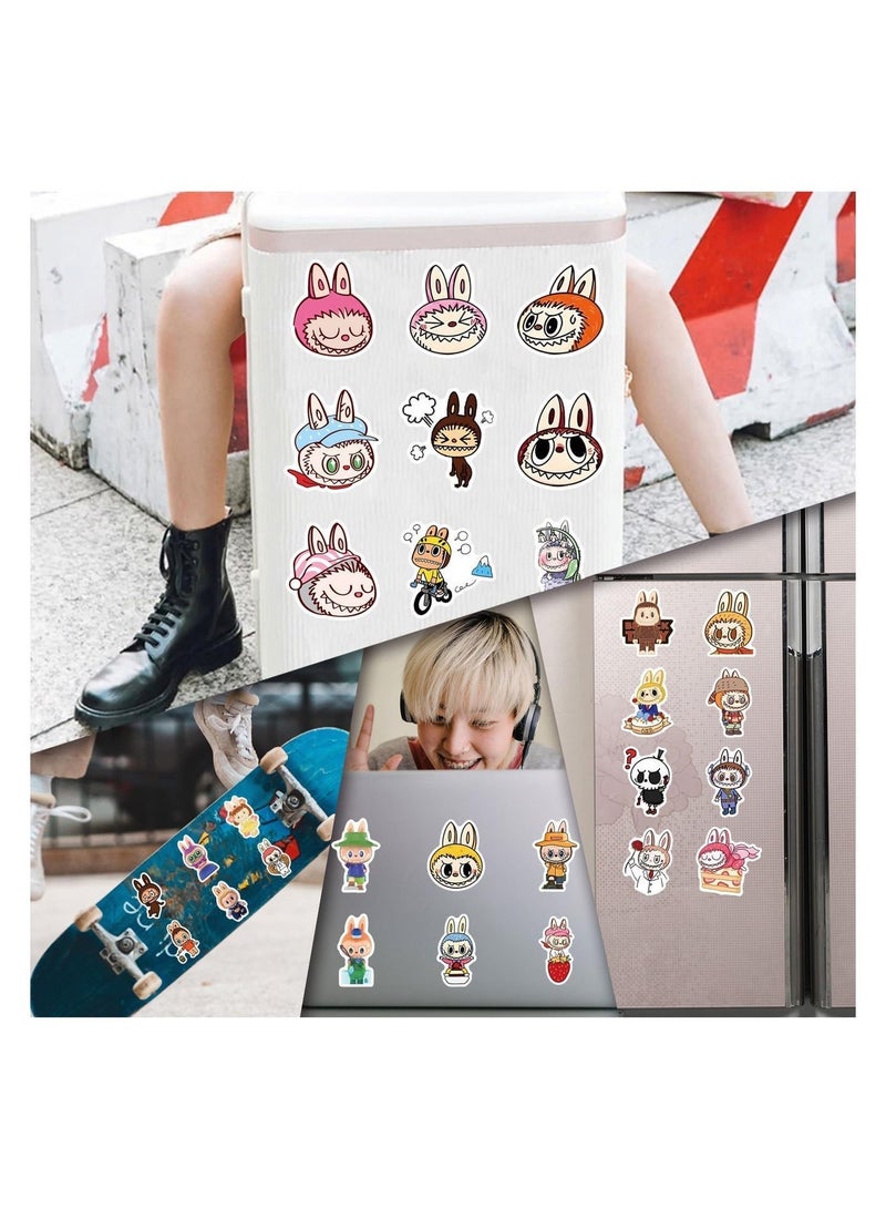 LABUBU Cartoon Labubu Stickers for Kids and Adults - 53 Pcs Waterproof Vinyl Decals for Laptop, Skateboard, Phone, Water Bottles, and More - Image 2