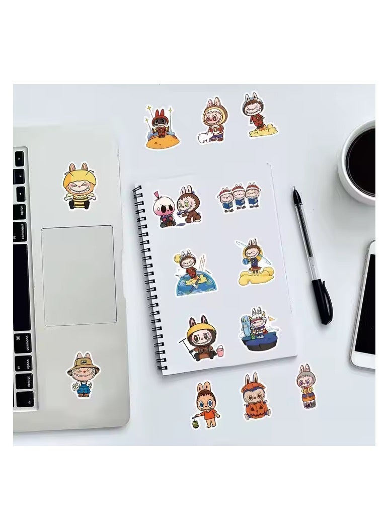 LABUBU Cartoon Labubu Stickers for Kids and Adults - 53 Pcs Waterproof Vinyl Decals for Laptop, Skateboard, Phone, Water Bottles, and More - Image 4