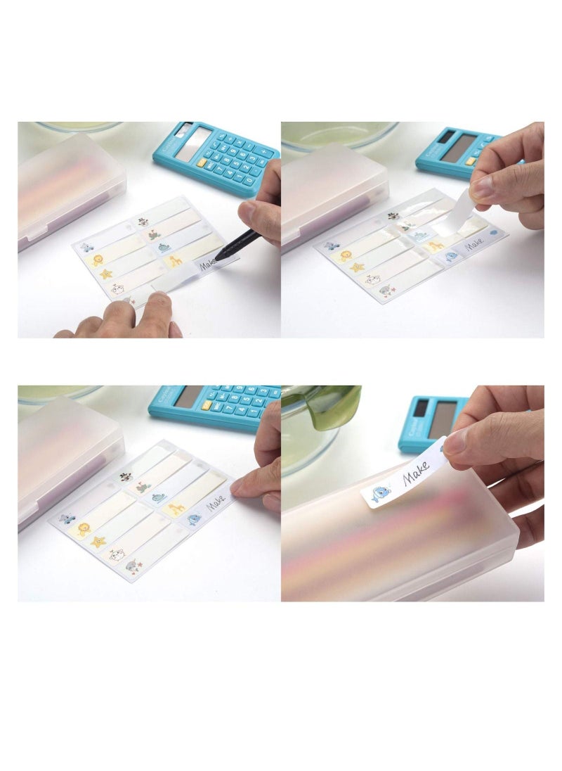 200 Pcs Baby Bottle Labels for Daycare, Self-Laminating Labels Waterproof Name Tag Labels Write-On Label Stickers Dishwasher Safe Labels School Labels for Kids with Cartoon Prints - Image 2