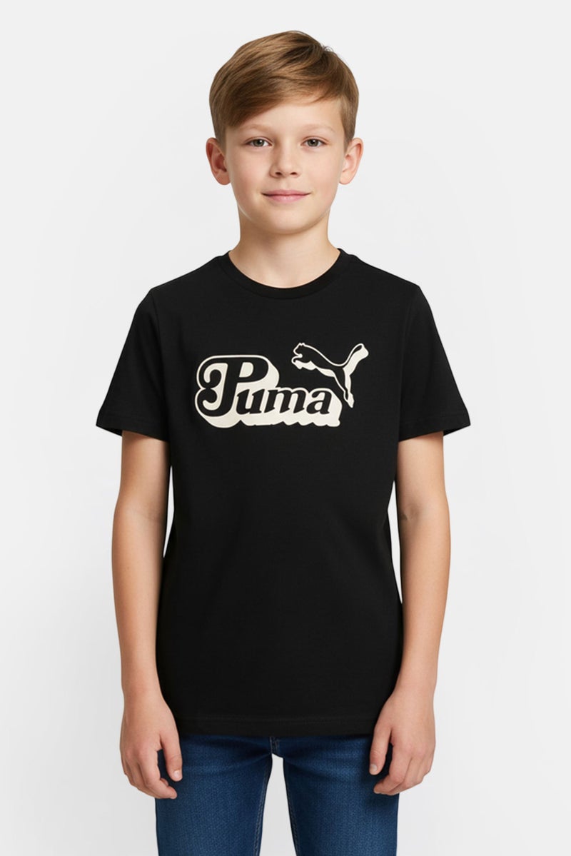 PUMA Kids Boy Sportswear Fit Short Sleeve Outdoor T-Shirts, Black - Image 1