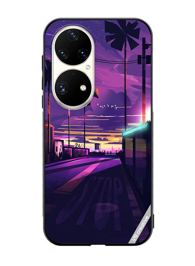 VR CREATIVE Protective Case Cover For Huawei P50 Pro Empty Road Design Multicolour - Image 1