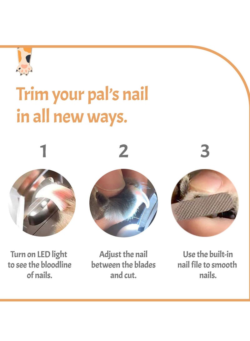 Excefore Pet Nail Clippers, with Safety Guard to Avoid over Cutting Led Luminous Blood Line Trimming Nail Polish, Vets Recommended Trimming Tool for Dogs and Cats - Image 5