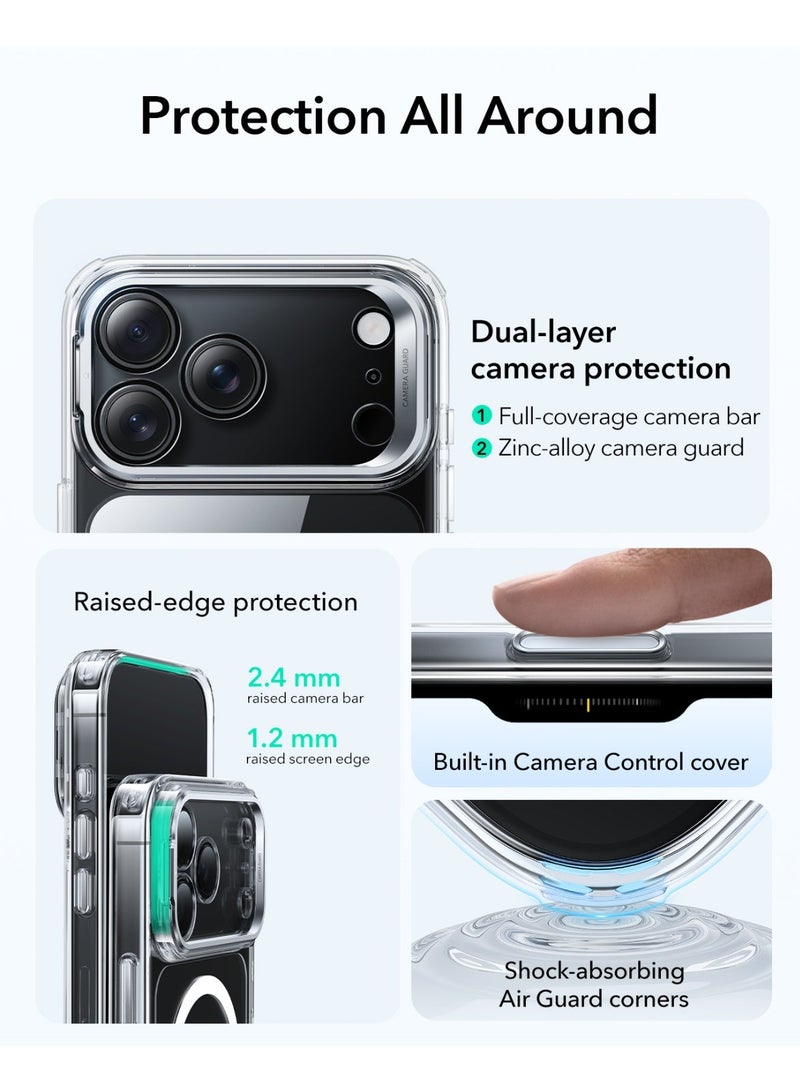 ESR HaloLock Classic Hybrid MagSafe Case with Stash Stand for iPhone 17 Pro Max, Clear - Image 5